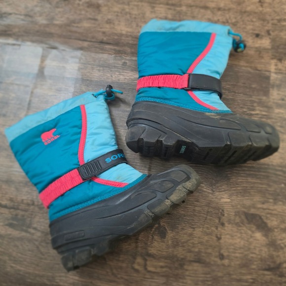 Sorel Other - SOREL Super Trooper Snow Boots Kids Size 2 Blue Pink Waterproof NY1885-477